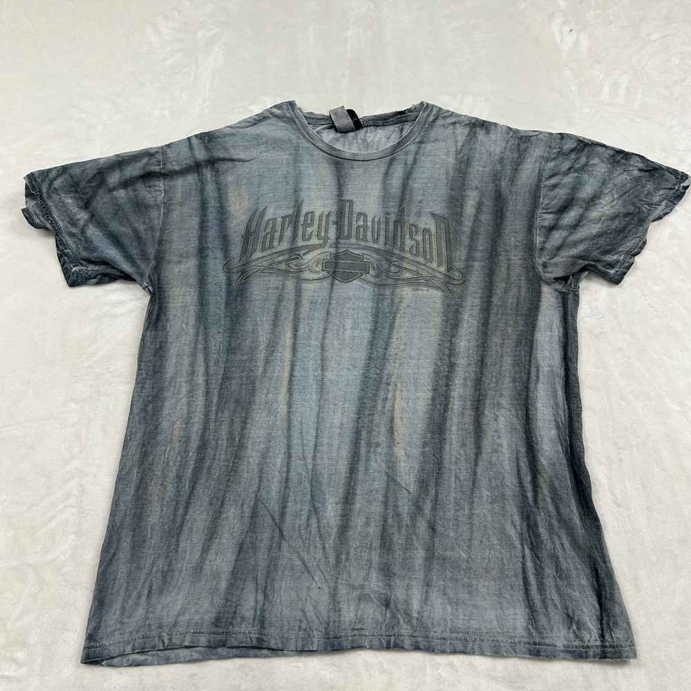 Harley Davidson T-Shirt Mens XL Gray Jackson Hole Wyoming Tie Dye Graphic Tee
